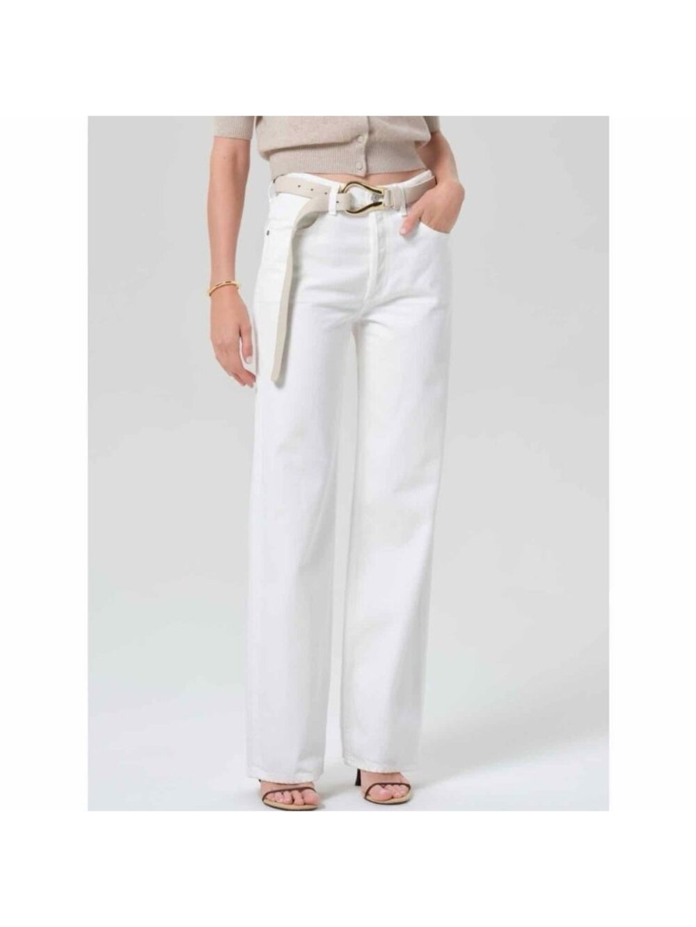 Citizens of Humanity Annina Straight Leg High Rise In Soft White Size 24